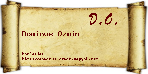 Dominus Ozmin névjegykártya